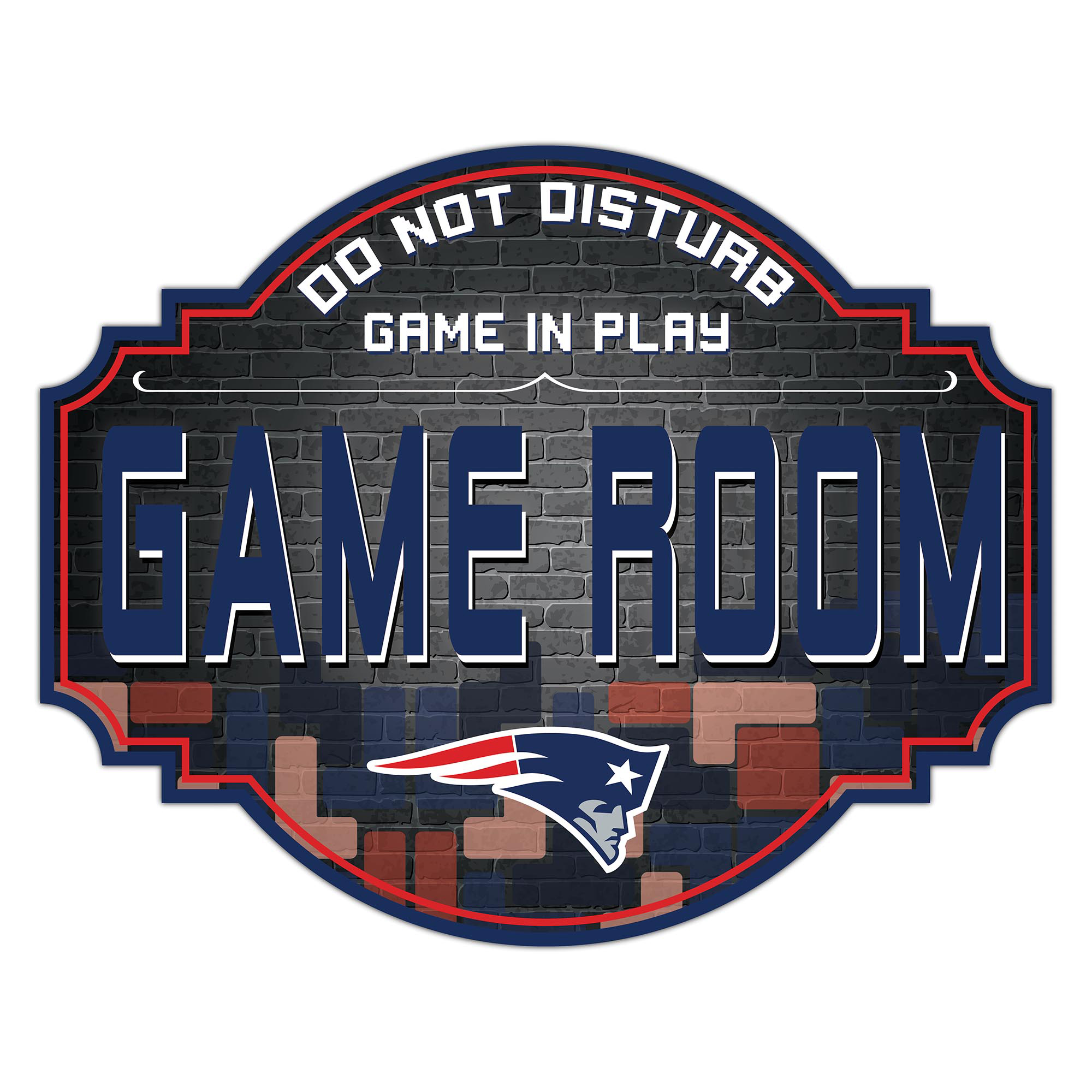 New England Patriots 12'' Game Room Tavern Sign