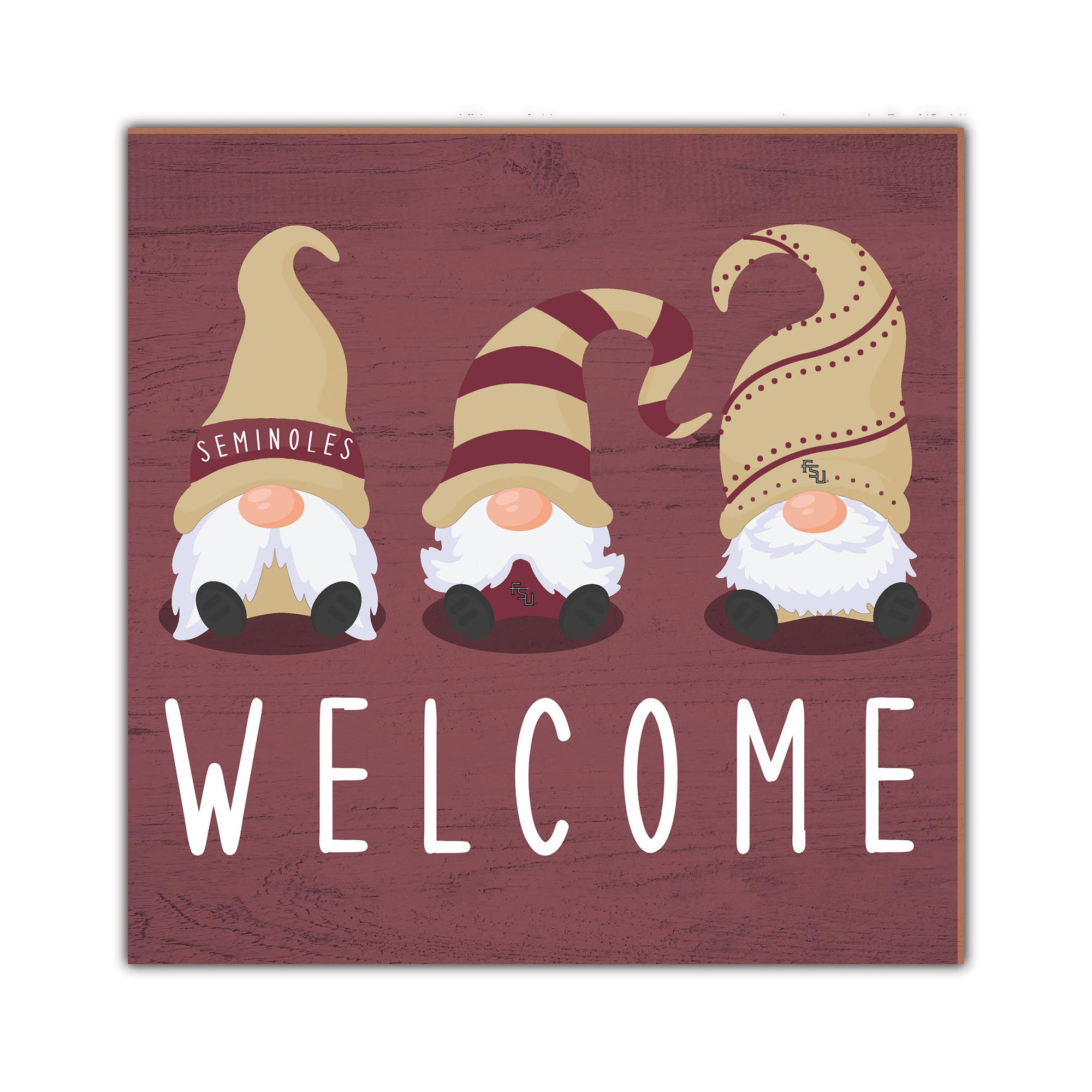 Florida State Seminoles 10'' x 10'' Welcome Gnomes Sign