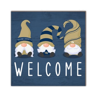 Georgia Tech Yellow Jackets 10'' x 10'' Welcome Gnomes Sign