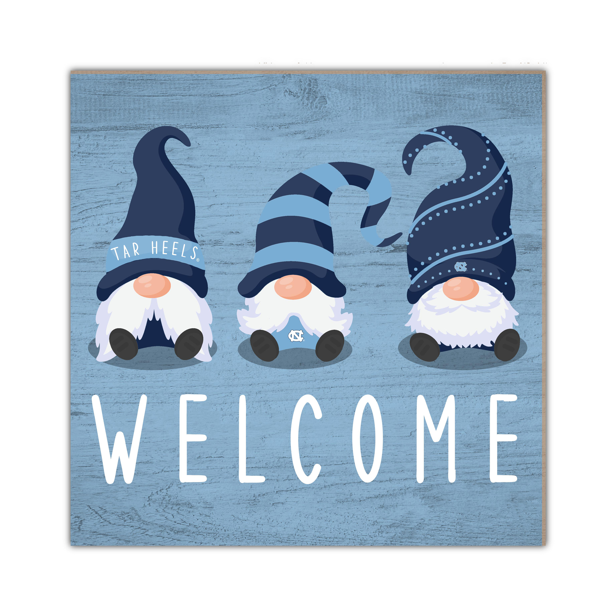 North Carolina Tar Heels 10” x 10” Welcome Gnomes Sign North Carolina Tar Heels 10” x 10” Welcome Gnomes Sign