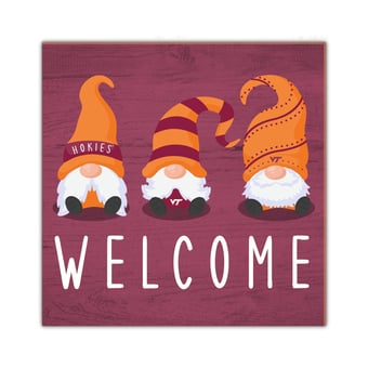 Virginia Tech Hokies 10'' x 10'' Welcome Gnomes Sign