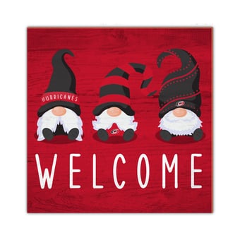 Carolina Hurricanes 10'' x 10'' Welcome Gnomes Sign
