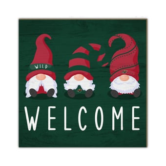 Minnesota Wild 10'' x 10'' Welcome Gnomes Sign