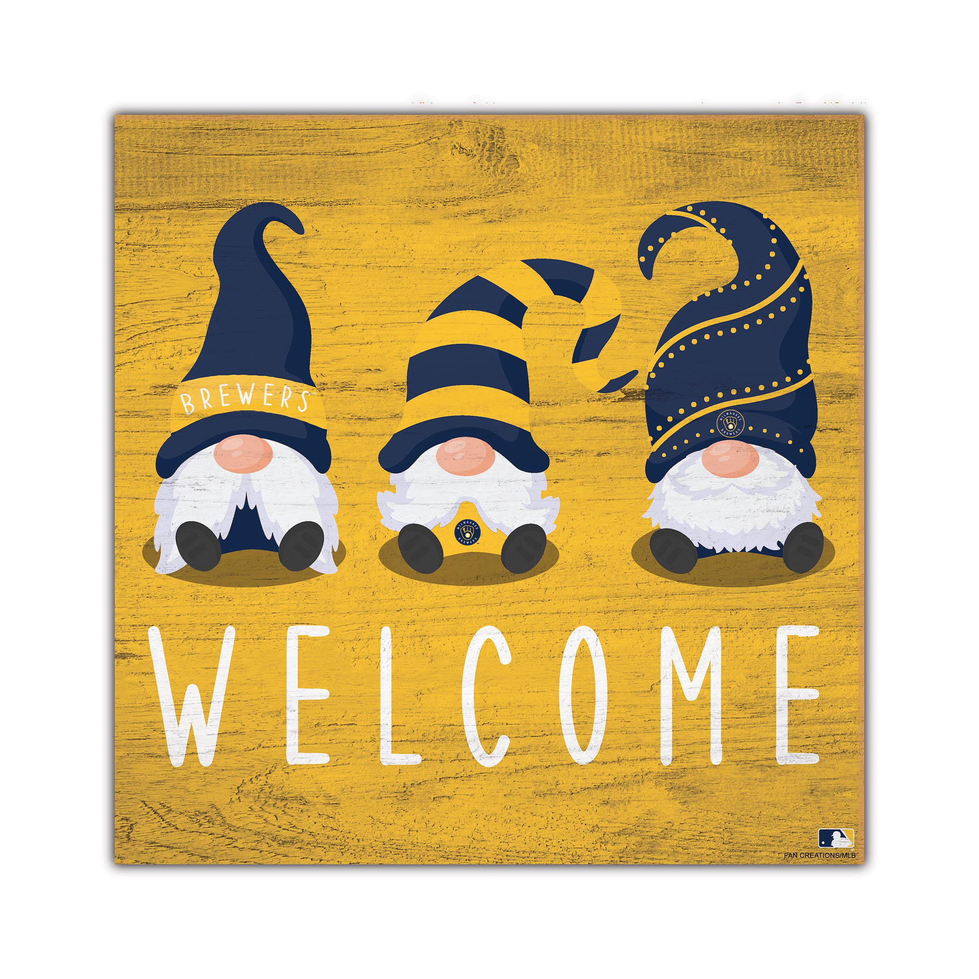 Milwaukee Brewers 10'' x 10'' Welcome Gnomes Sign