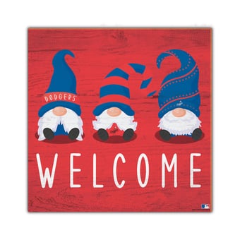 Los Angeles Dodgers 10'' x 10'' Welcome Gnomes Sign