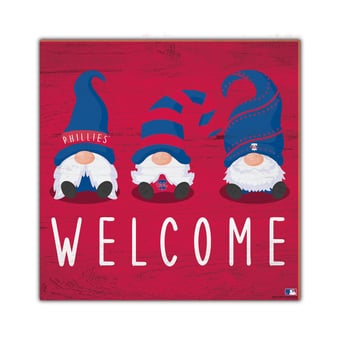 Philadelphia Phillies 10'' x 10'' Welcome Gnomes Sign