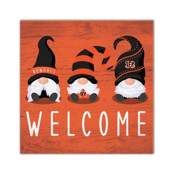Cincinnati Bengals 10'' x 10'' Welcome Gnomes Sign