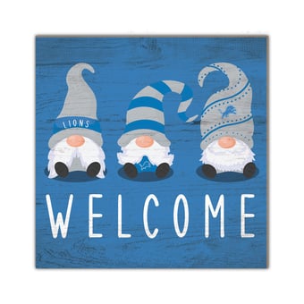 Detroit Lions 10'' x 10'' Welcome Gnomes Sign