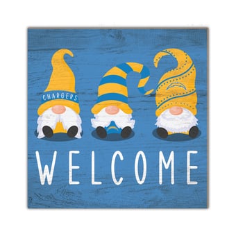 Los Angeles Chargers 10'' x 10'' Welcome Gnomes Sign