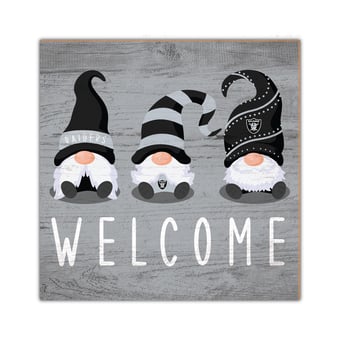 Las Vegas Raiders 10'' x 10'' Welcome Gnomes Sign