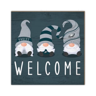 Philadelphia Eagles 10'' x 10'' Welcome Gnomes Sign