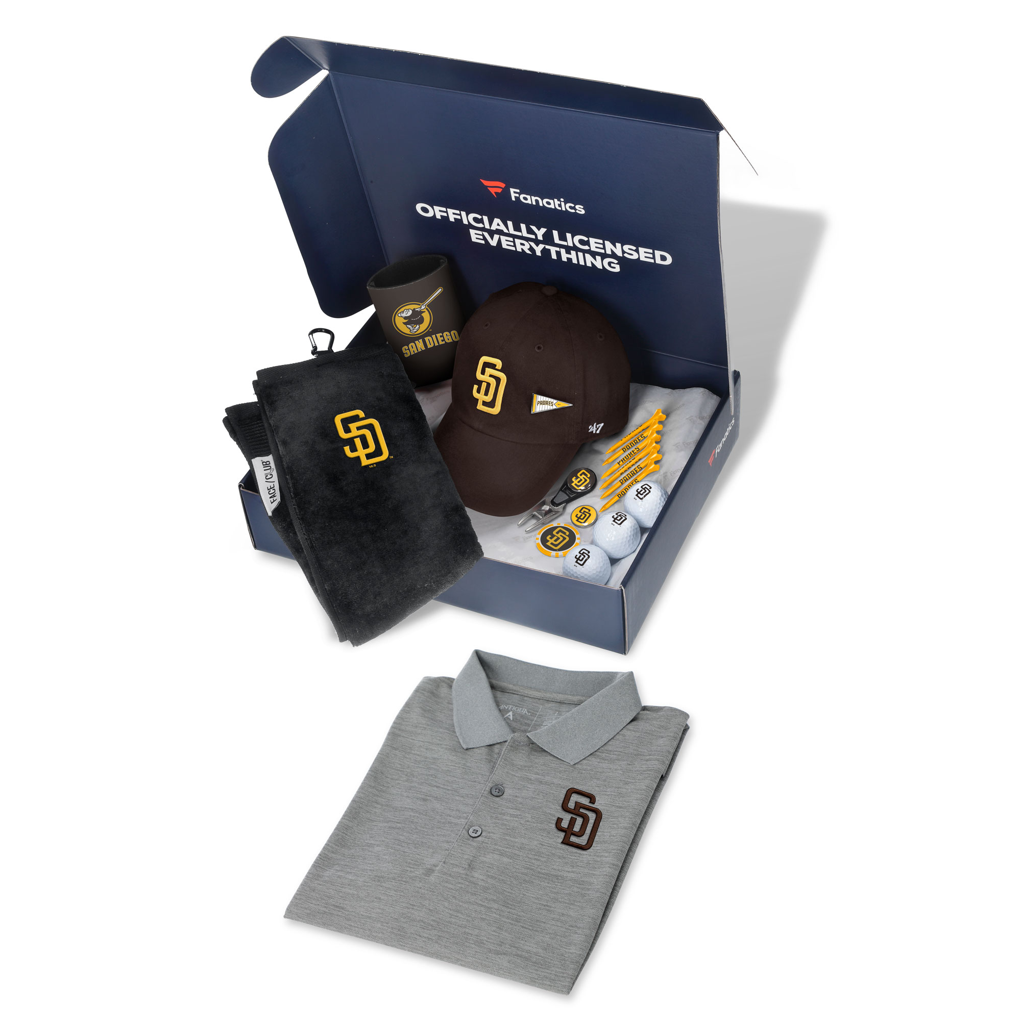 WinCraft San Diego Padres Fanatics Pack Golf Themed Gift Box – 5+ Value WinCraft San Diego Padres Fanatics Pack Golf Themed Gift Box – 5+ Value