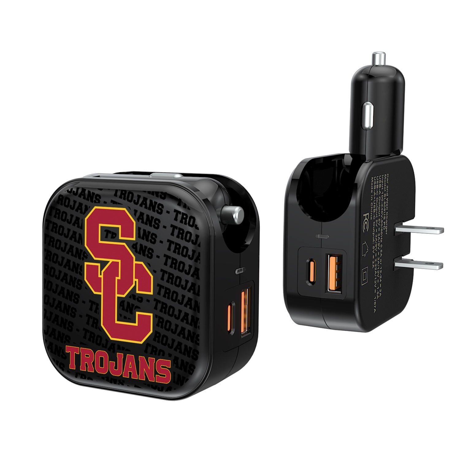 USC Trojans Team Logo Dual Port USB Car & Home Charger