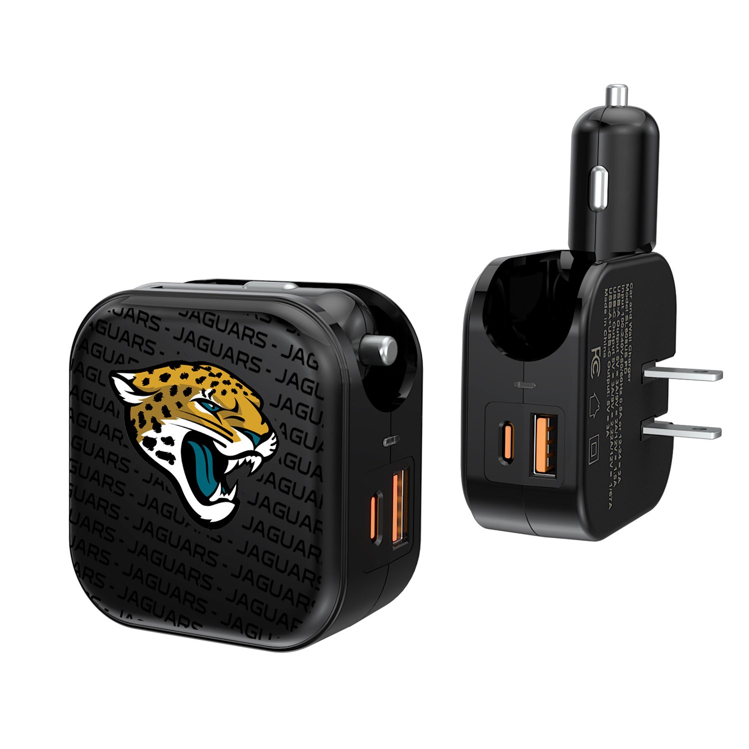 Jacksonville Jaguars Team Logo Dual Port USB Car & Home Charger Jacksonville Jaguars Team Logo Dual Port USB Car & Home Charger