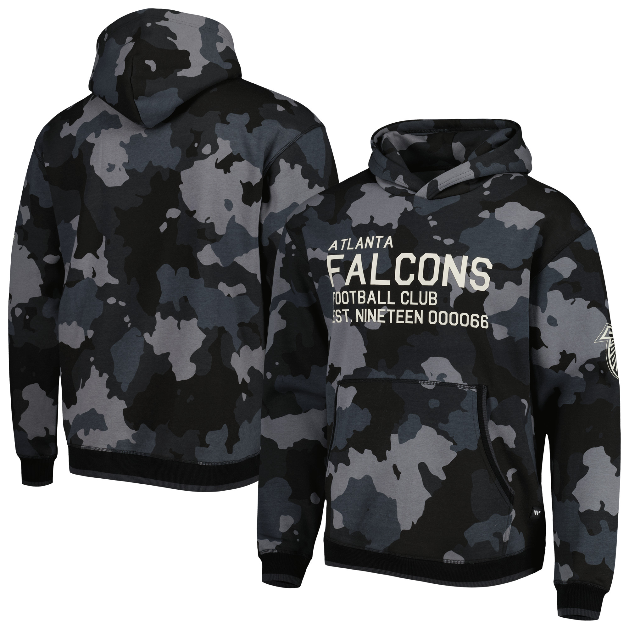 Men's The Wild Collective Black Atlanta Falcons Camo Pullover Hoodie
