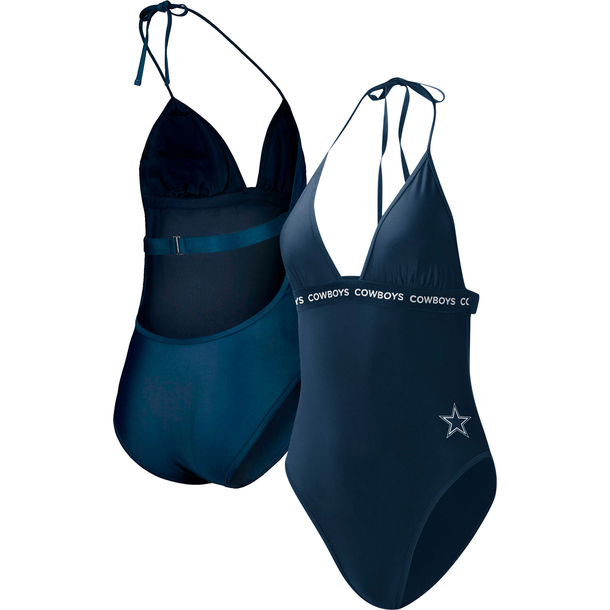 Women's G-III 4Her by Carl Banks Navy Dallas Cowboys Full Count One-Piece Swimsuit