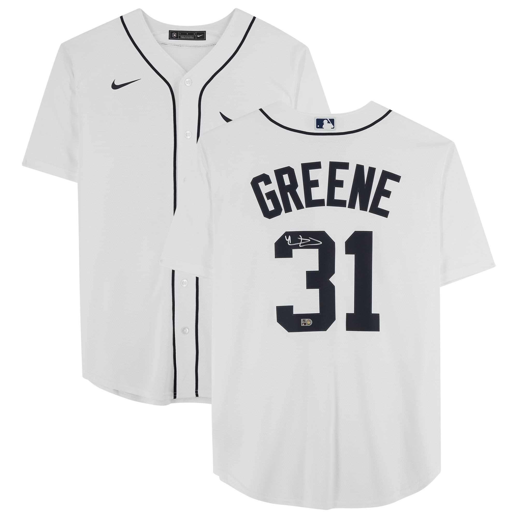 Riley Greene White Detroit Tigers Autographed Nike Replica Jersey