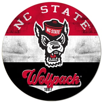 NC State Wolfpack 20'' x 20'' Retro Logo Circle Sign