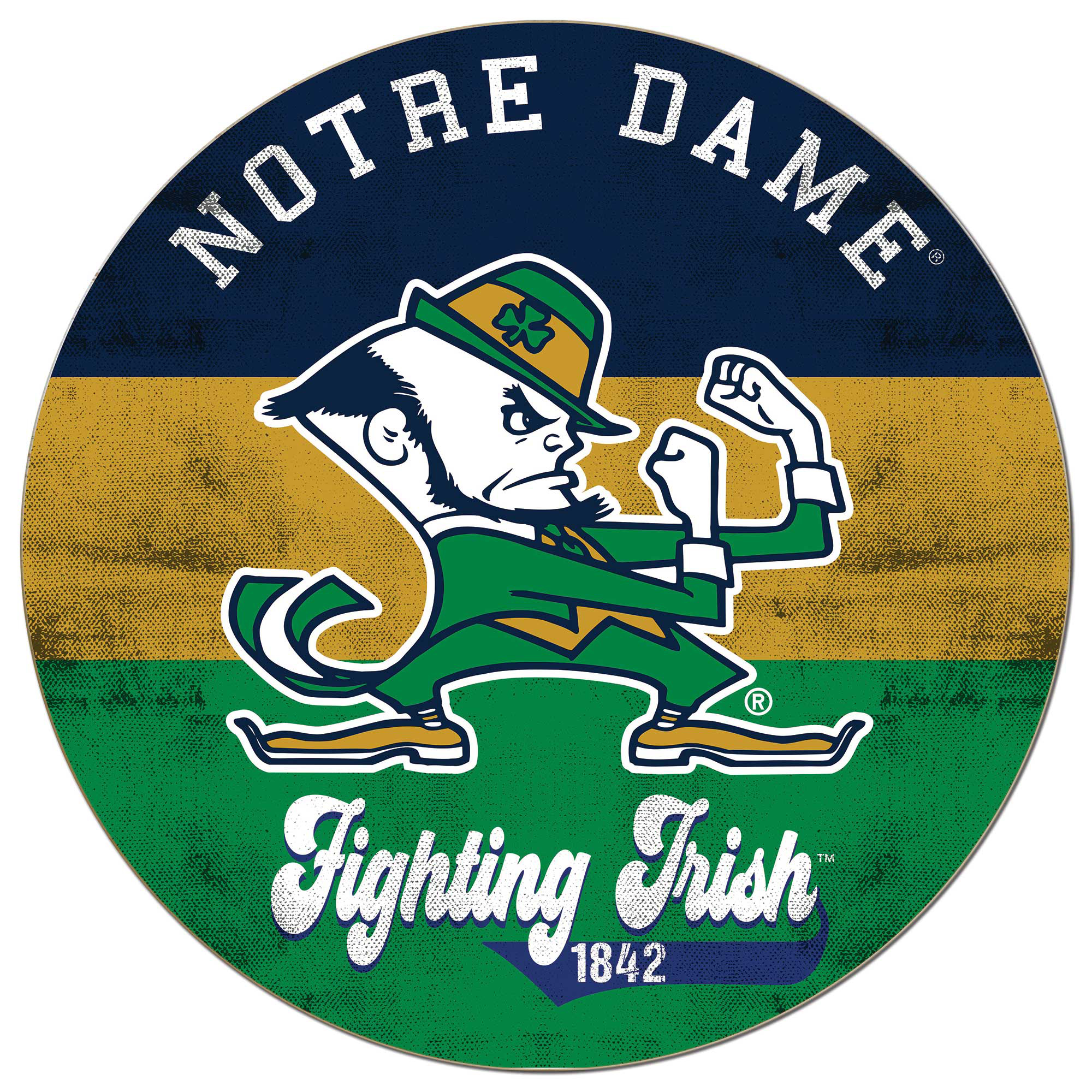 Notre Dame Fighting Irish 20'' x 20'' Retro Logo Circle Sign