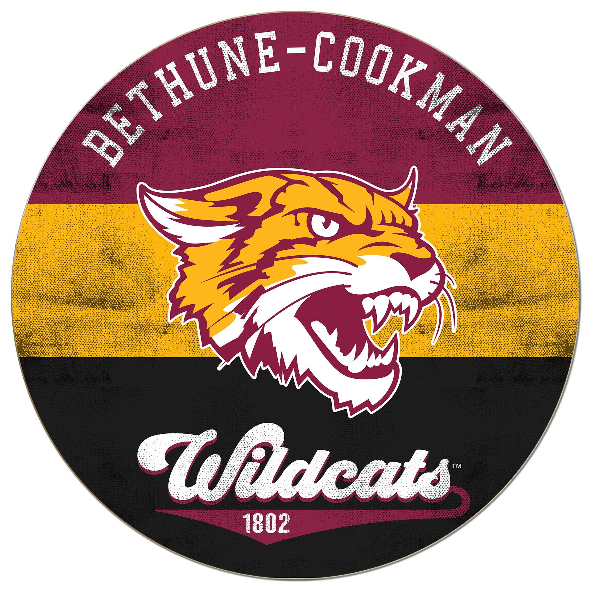 Bethune-Cookman Wildcats 20'' x 20'' Retro Logo Circle Sign