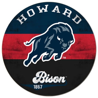 Howard Bison 20'' x 20'' Retro Logo Circle Sign
