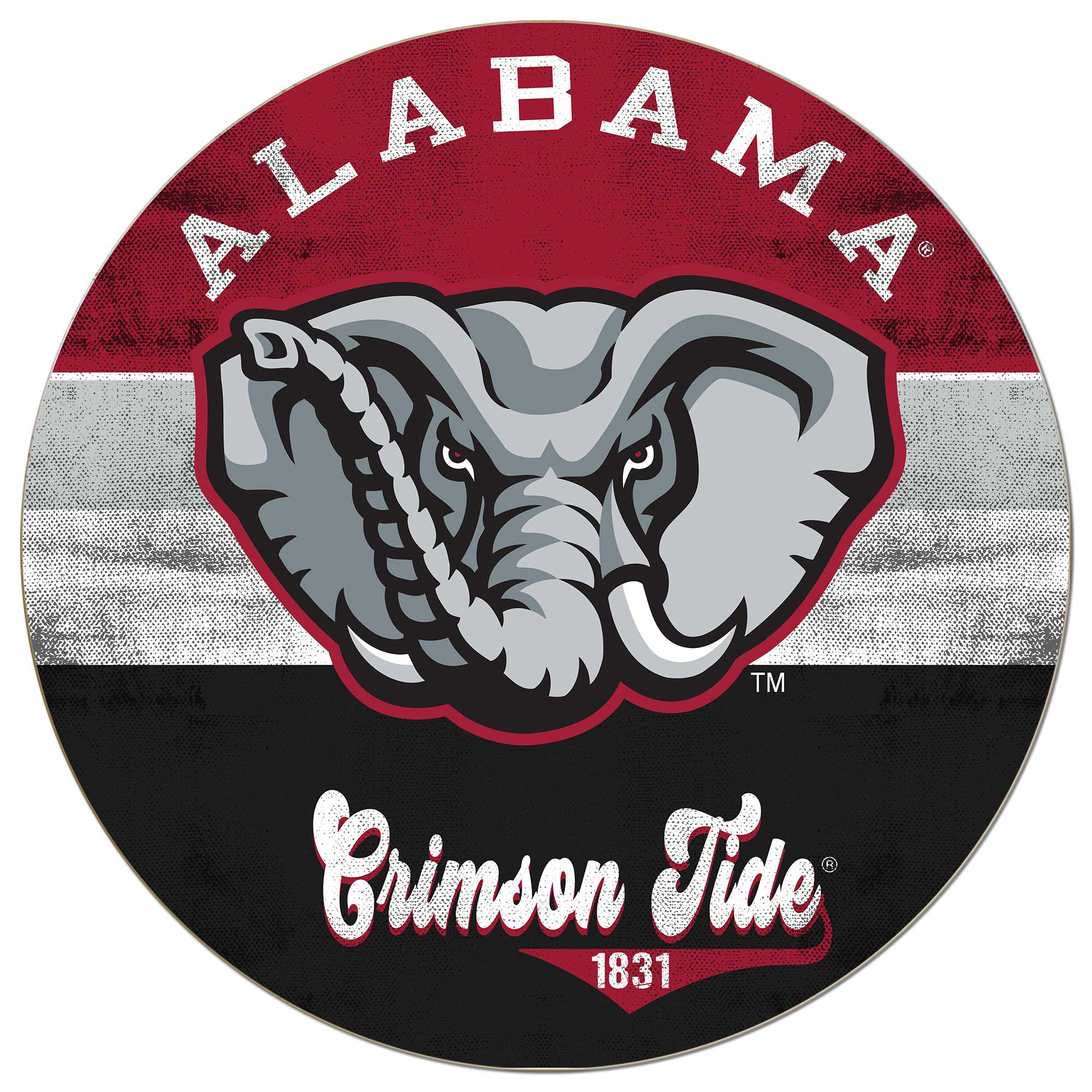 Alabama Crimson Tide 20'' x 20'' Retro Logo Circle Sign