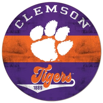 Clemson Tigers 20'' x 20'' Retro Logo Circle Sign
