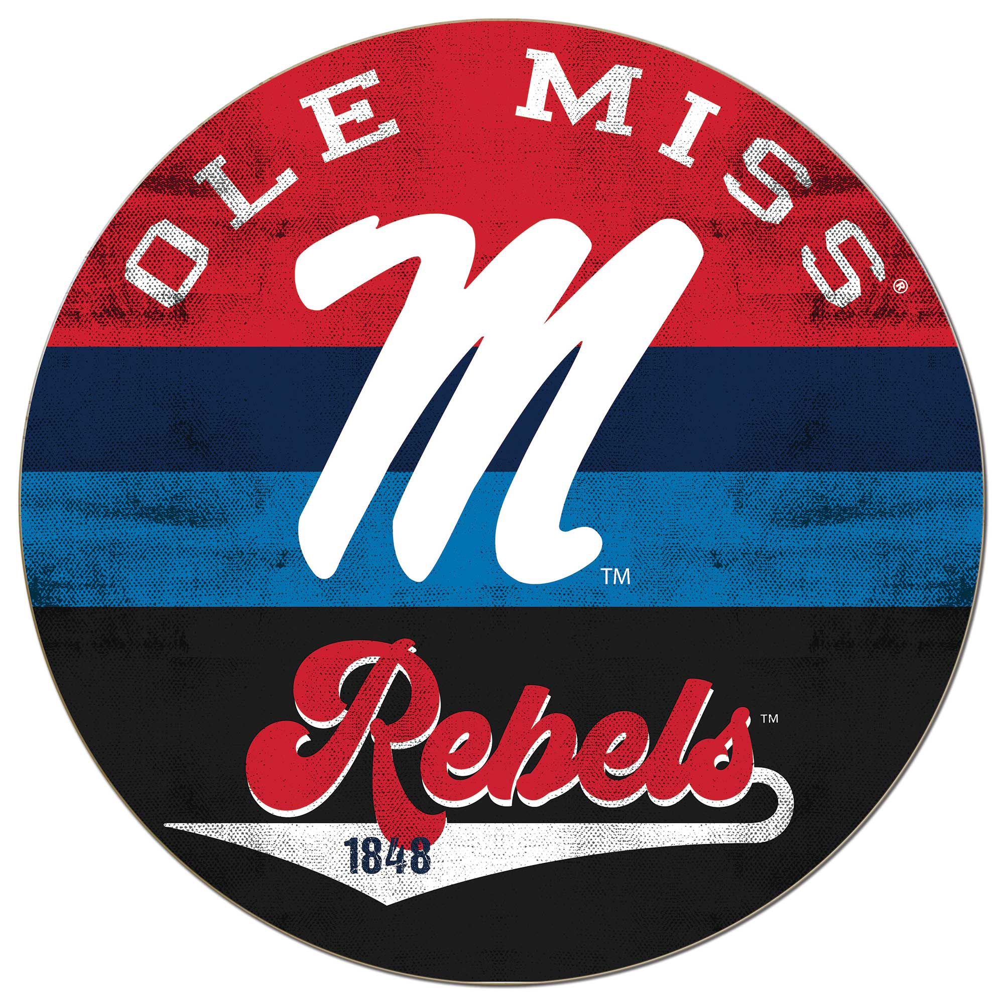 Ole Miss Rebels 20'' x 20'' Retro Logo Circle Sign