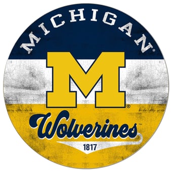 Michigan Wolverines 20'' x 20'' Retro Logo Circle Sign