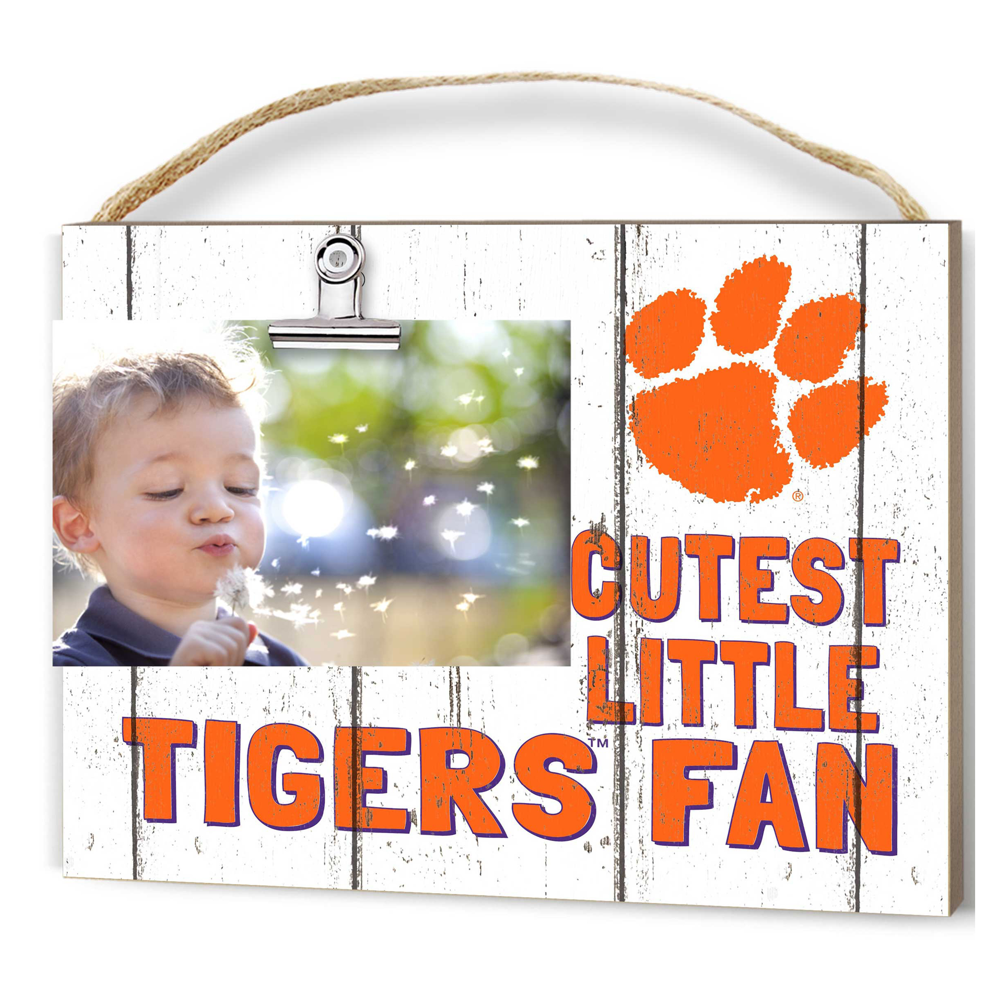 Clemson Tigers 8'' x 10'' Cutest Little Weathered Logo Clip Photo Frame