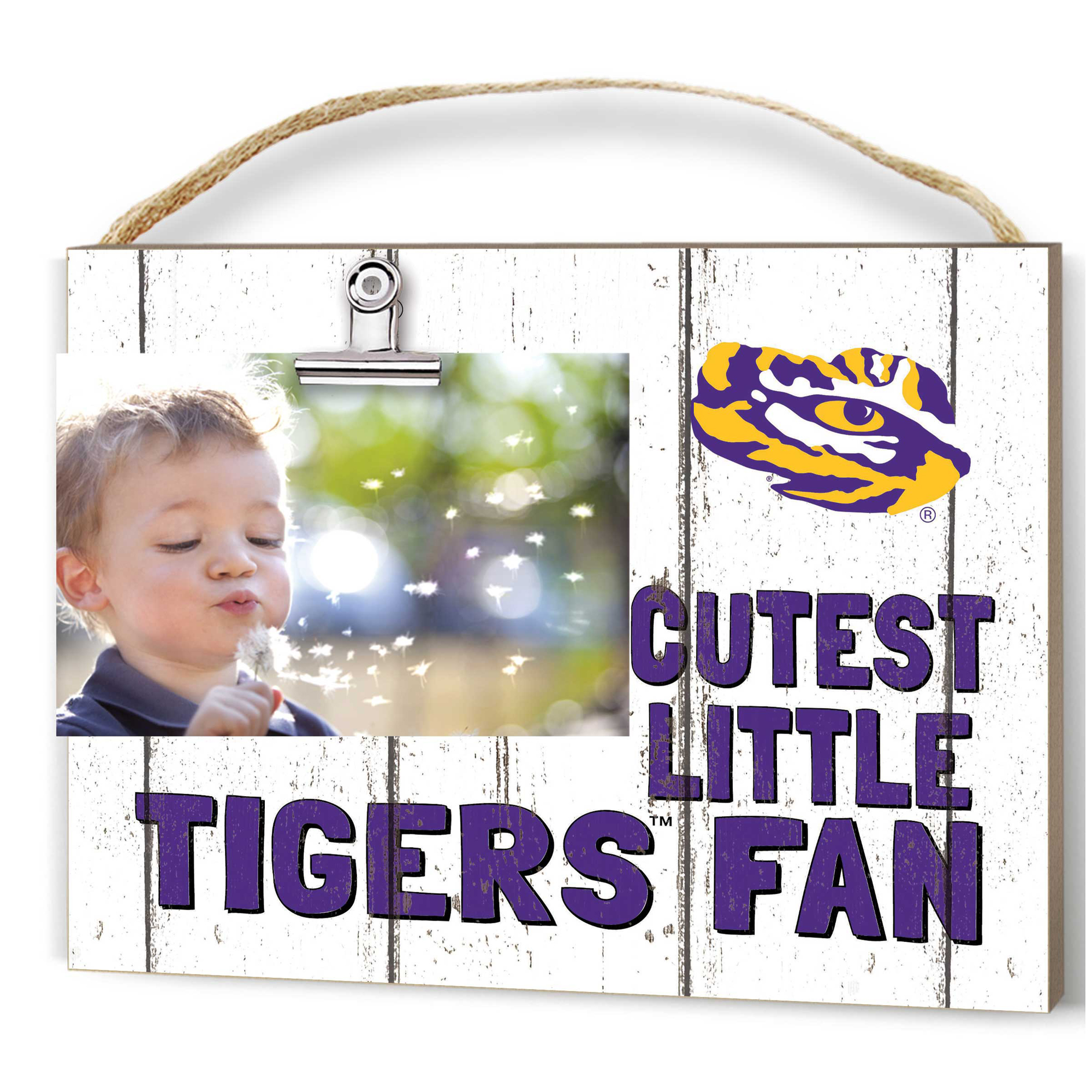LSU Tigers 8'' x 10'' Cutest Little Weathered Logo Clip Photo Frame