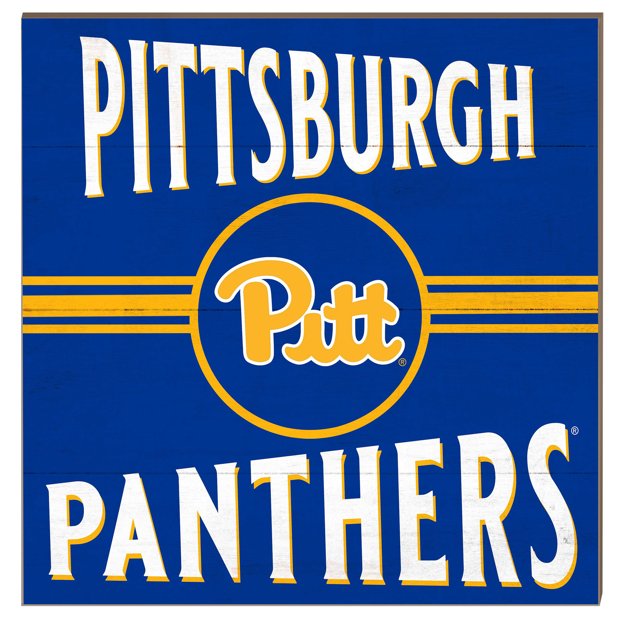 Pitt Panthers 10'' x 10'' Retro Team Sign