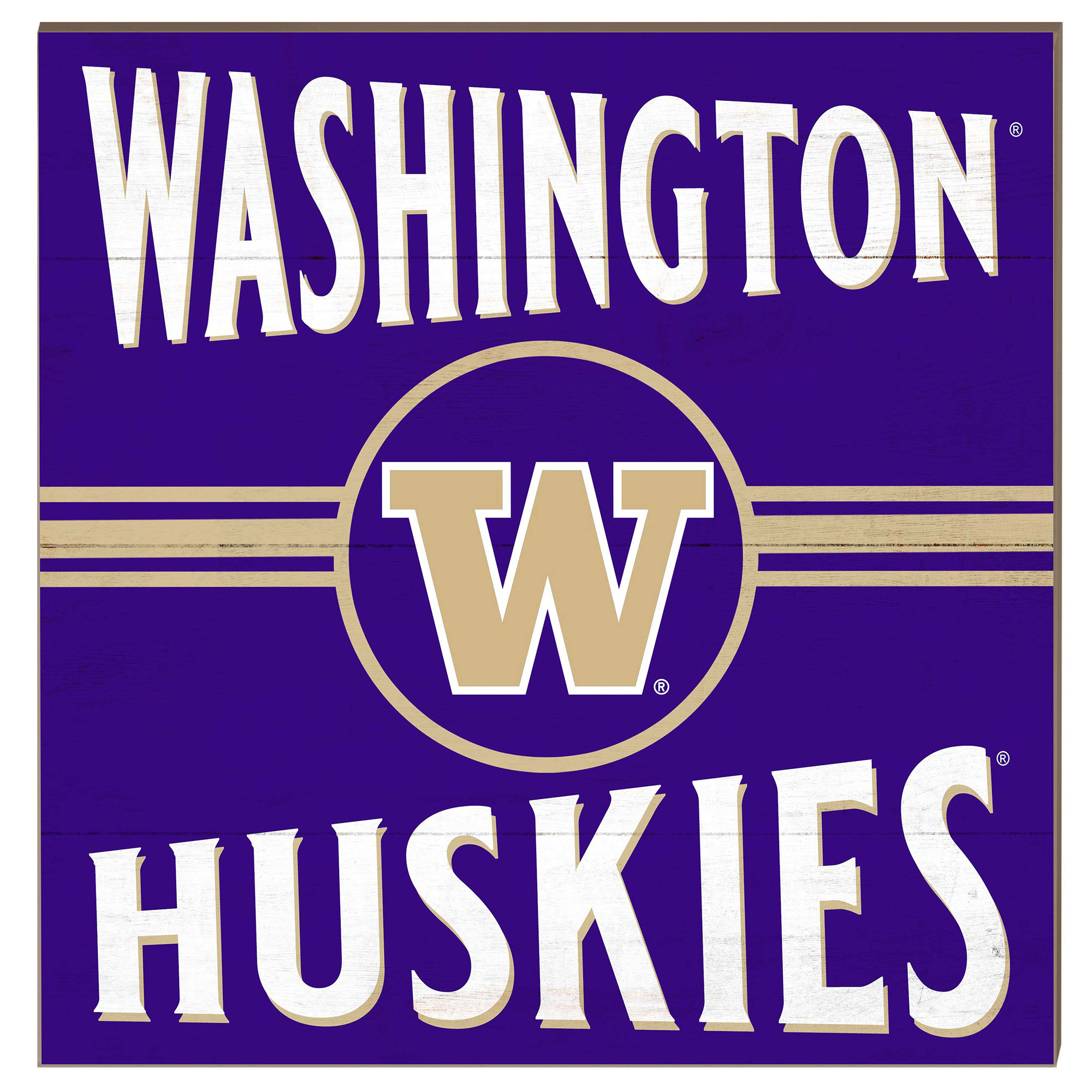 Washington Huskies 10'' x 10'' Retro Team Sign