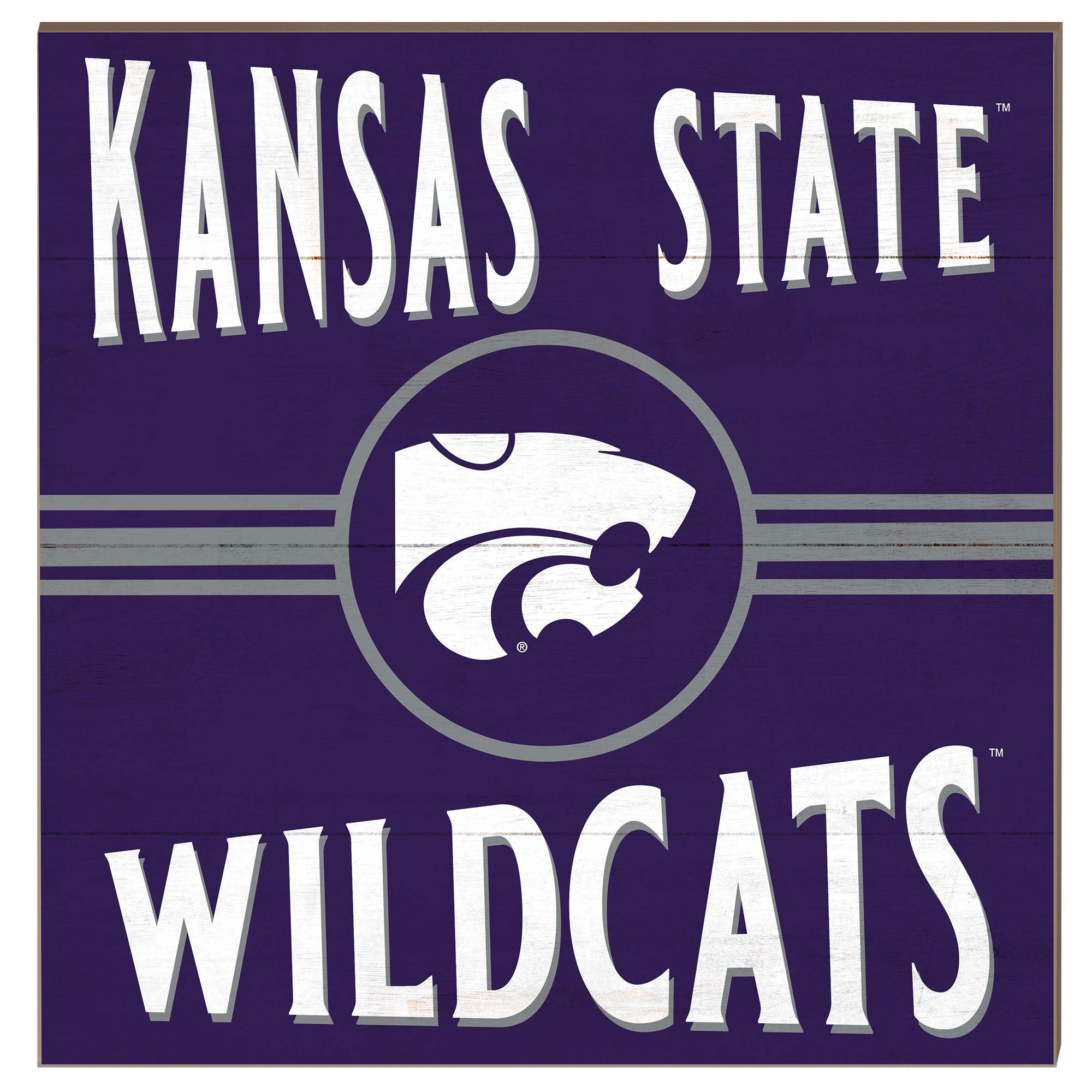 Kansas State Wildcats 10'' x 10'' Retro Team Sign