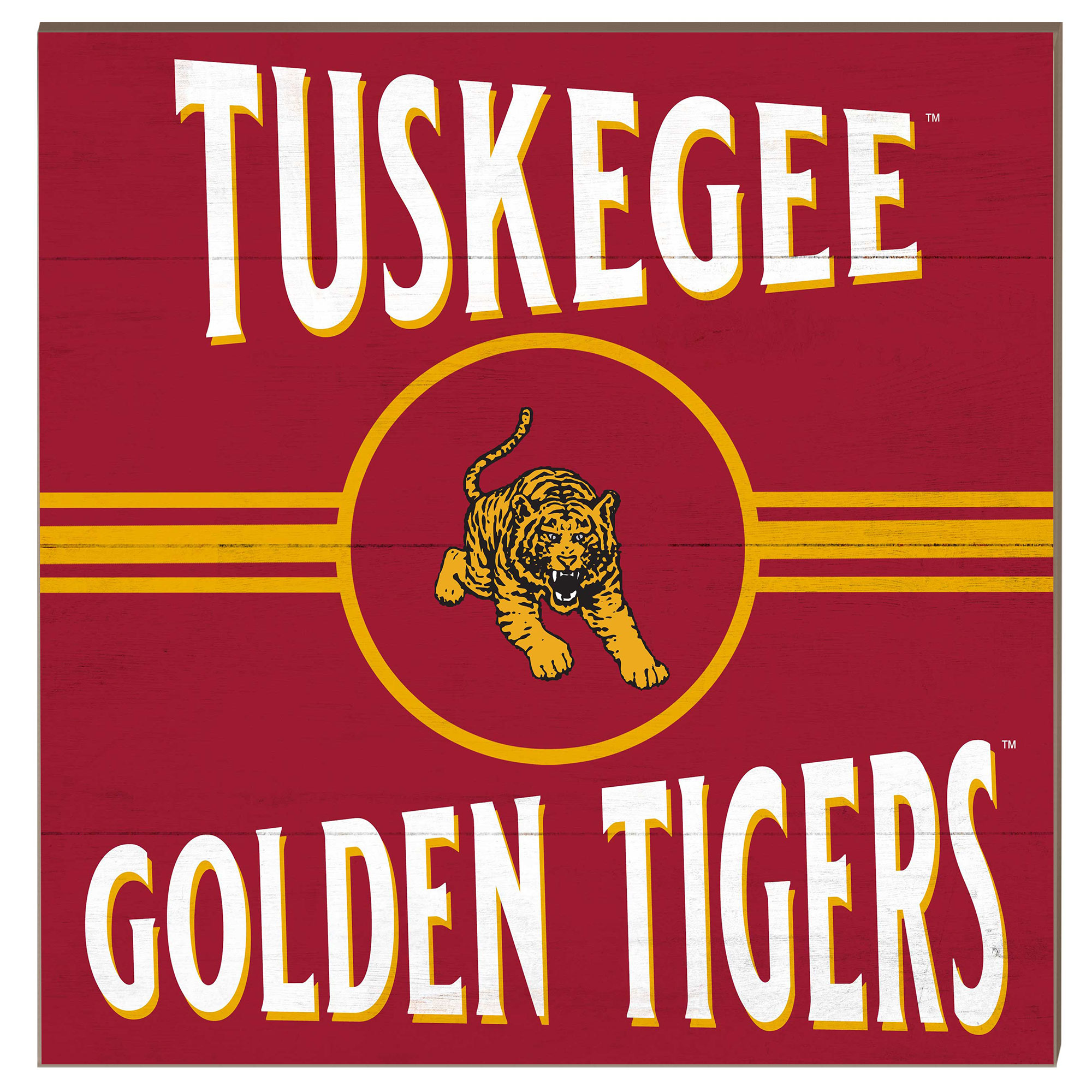 Tuskegee Golden Tigers 10'' x 10'' Retro Team Sign