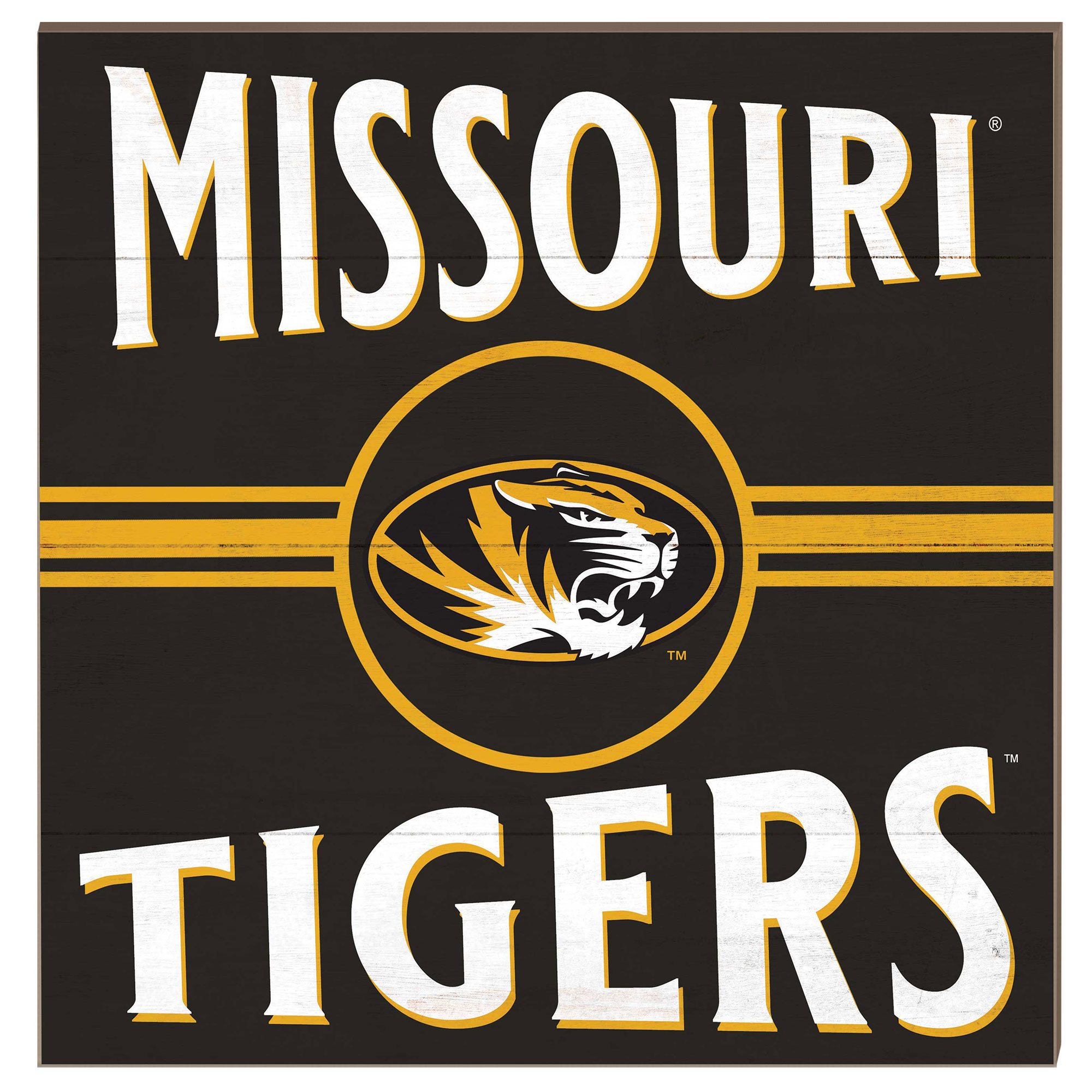 Missouri Tigers 10'' x 10'' Retro Team Sign