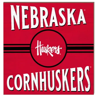 Nebraska Huskers 10'' x 10'' Retro Team Sign