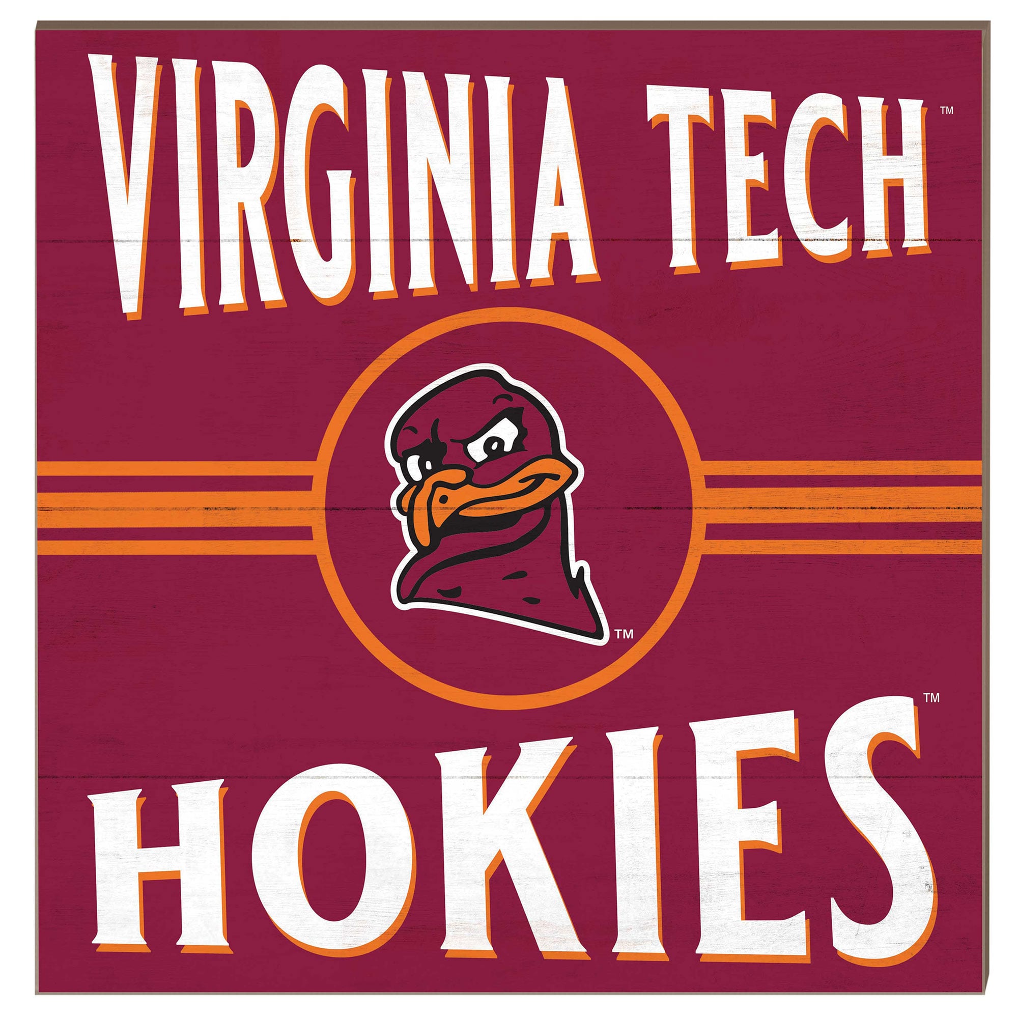Virginia Tech Hokies 10'' x 10'' Retro Team Sign