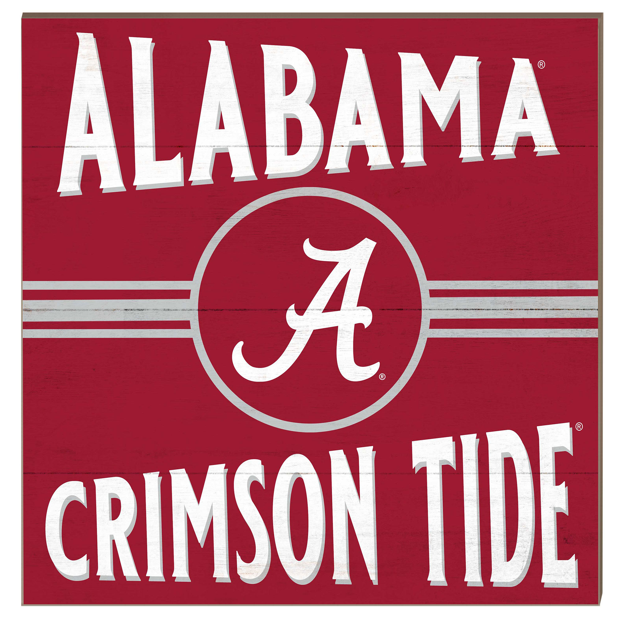 Alabama Crimson Tide 10'' x 10'' Retro Team Sign