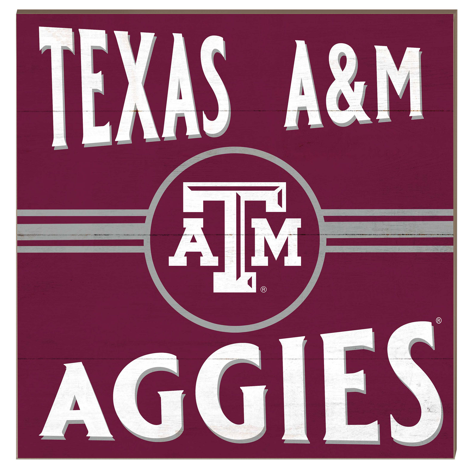 Texas A&M Aggies 10'' x 10'' Retro Team Sign