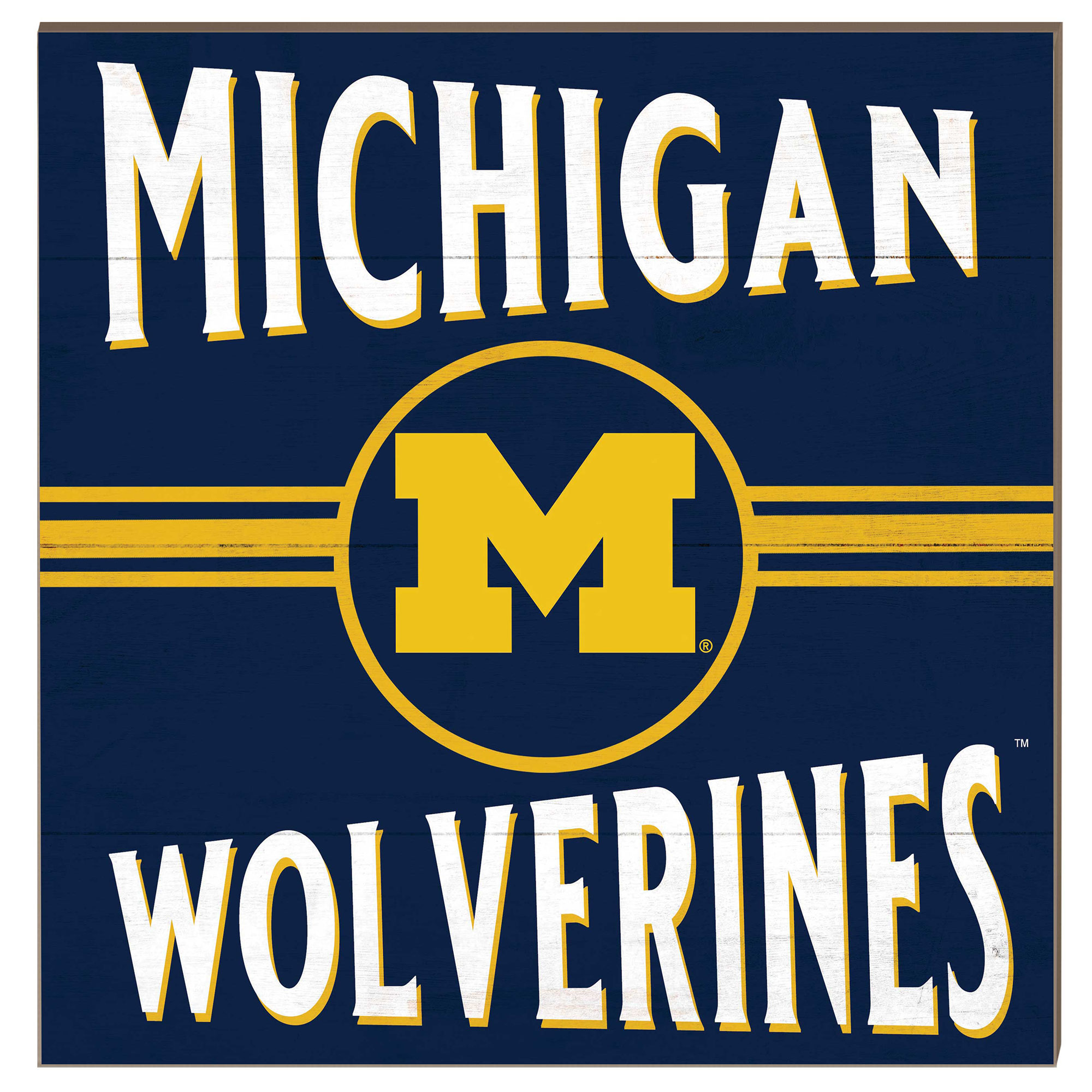 Michigan Wolverines 10'' x 10'' Retro Team Sign