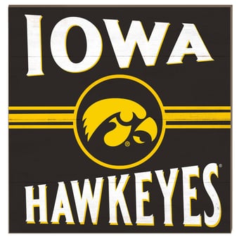 Iowa Hawkeyes 10'' x 10'' Retro Team Sign