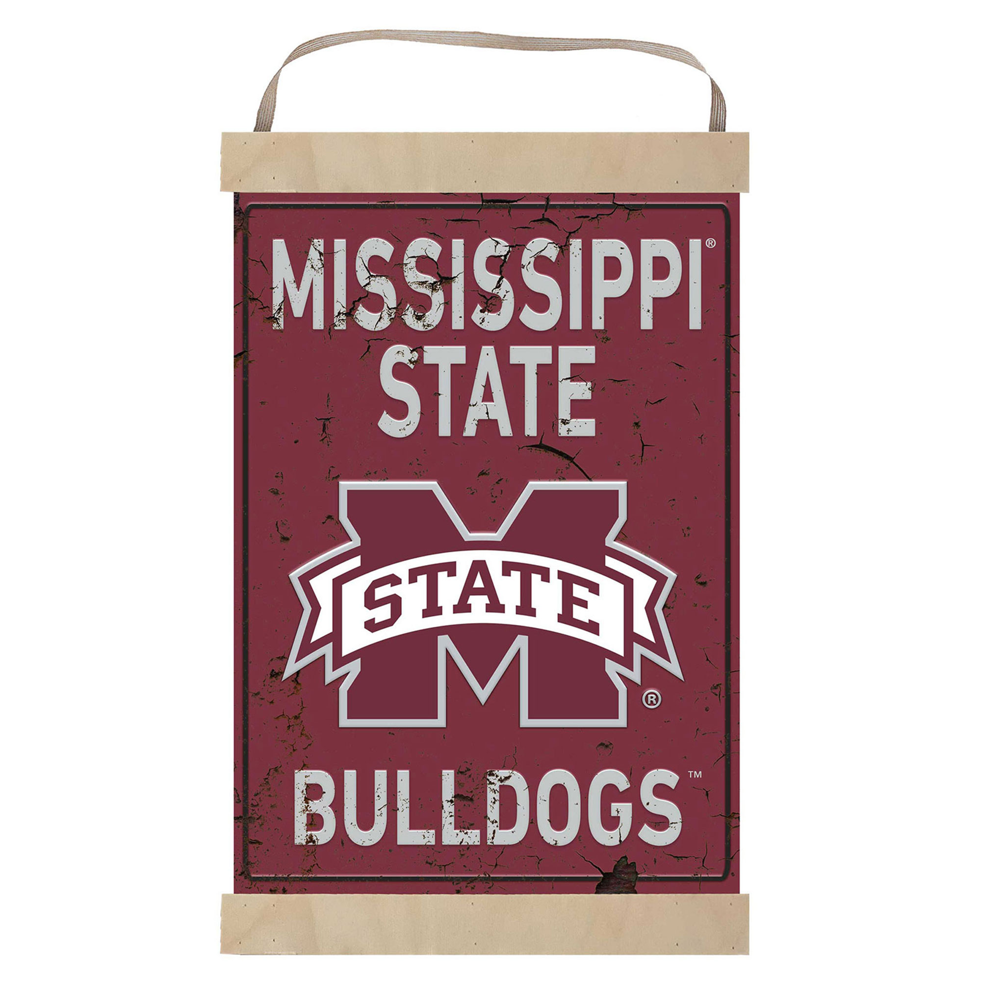 Mississippi State Bulldogs Faux Rust Banner Sign
