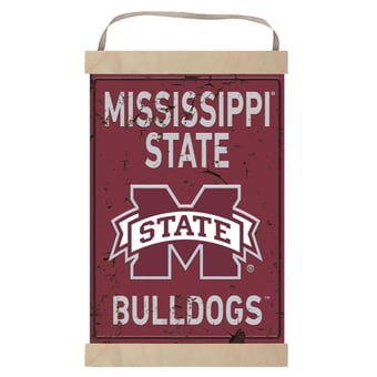 Mississippi State Bulldogs Faux Rust Banner Sign