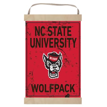 NC State Wolfpack Faux Rust Banner Sign