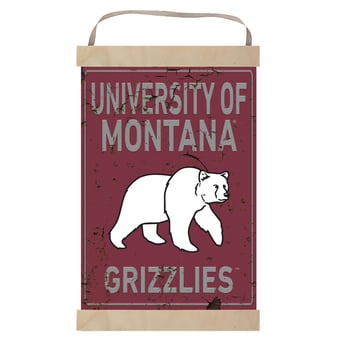 Montana Grizzlies Faux Rust Banner Sign