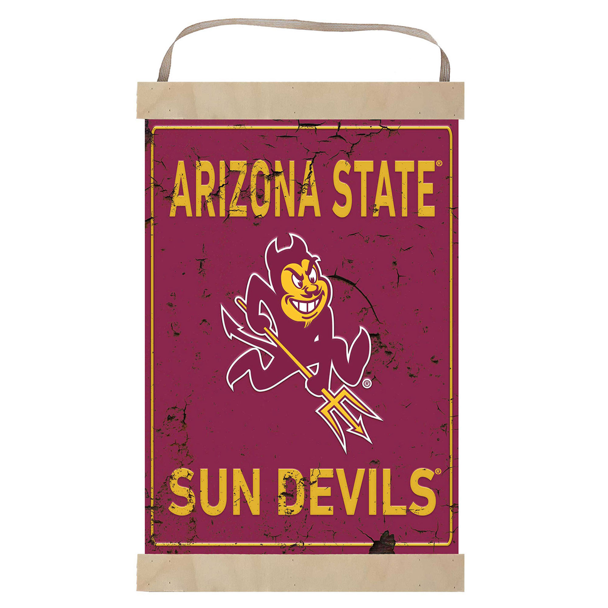 Arizona State Sun Devils Faux Rust Banner Sign