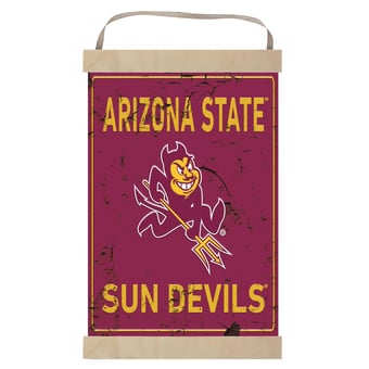 Arizona State Sun Devils Faux Rust Banner Sign