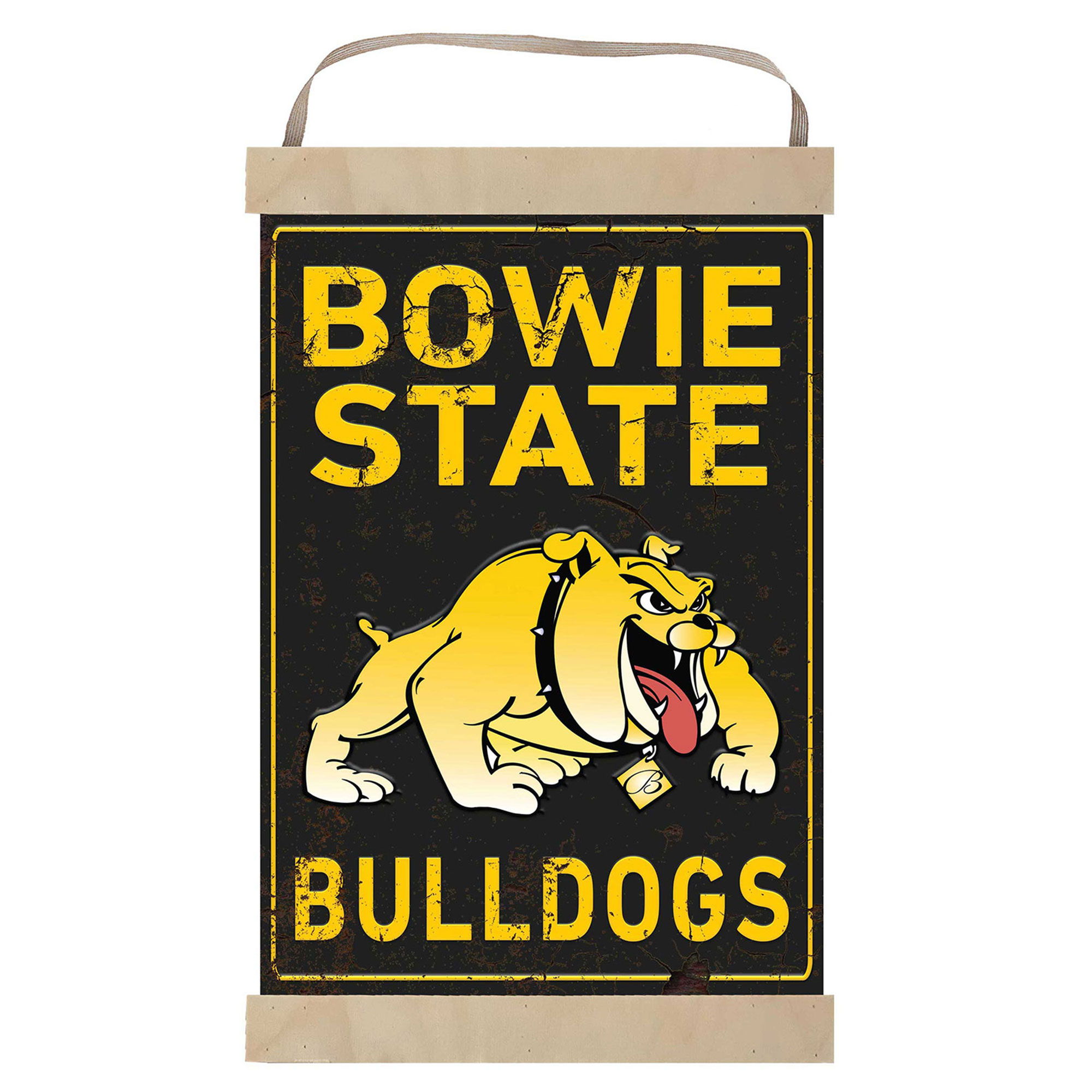 Bowie State Bulldogs Faux Rust Banner Sign