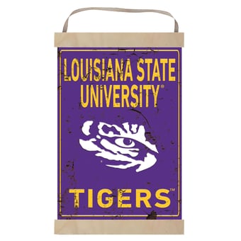 LSU Tigers Faux Rust Banner Sign